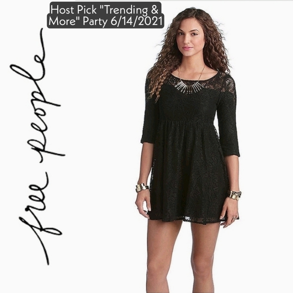 HP! 🖤 Free People Shake It Up Lace Dress